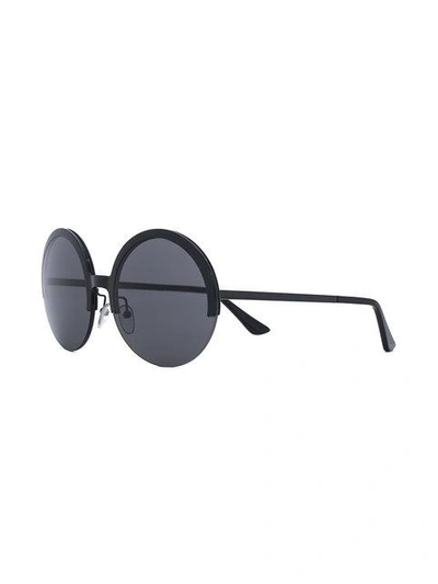 Shop Marni Eyewear Round Half Frame Sunglasses