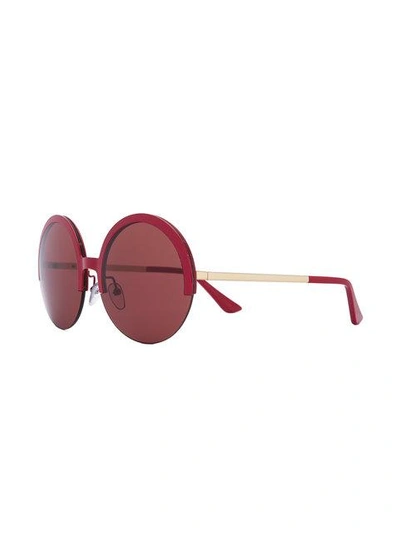 Shop Marni Eyewear Round Half Frame Sunglasses