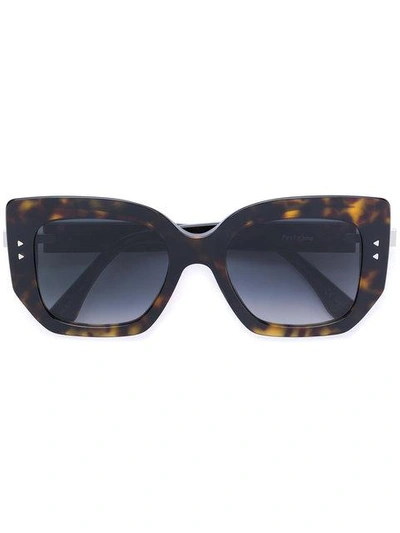 Shop Fendi Eyewear Oversized Square Sunglasses - Brown