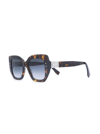Shop Fendi Eyewear Oversized Square Sunglasses - Brown