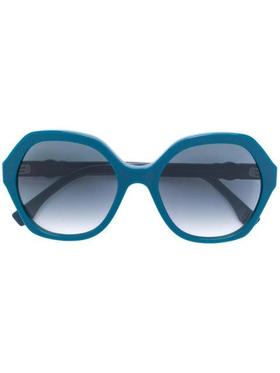 Shop Fendi Oversized Sunglasses In Blue