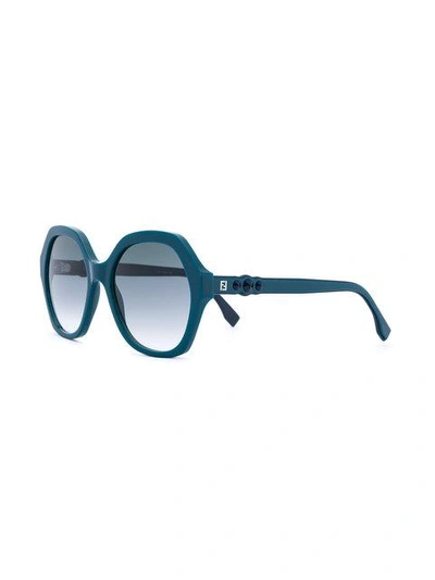 Shop Fendi Oversized Sunglasses In Blue