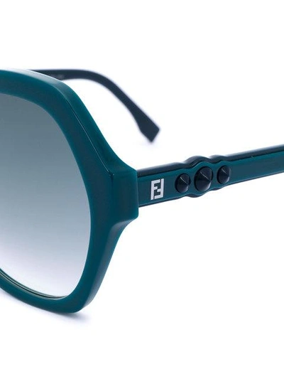 Shop Fendi Oversized Sunglasses In Blue