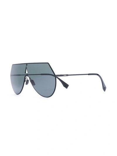 Shop Fendi Deconstructed Aviator Sunglasses In Black