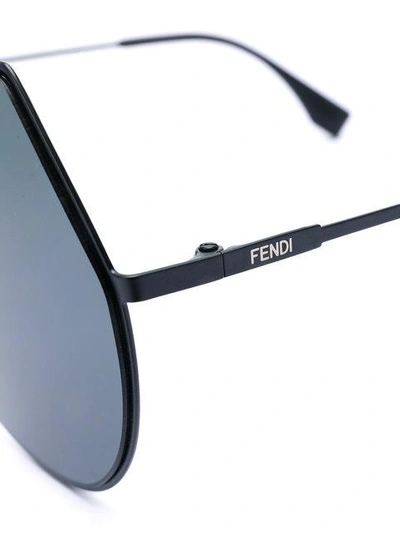 Shop Fendi Deconstructed Aviator Sunglasses In Black