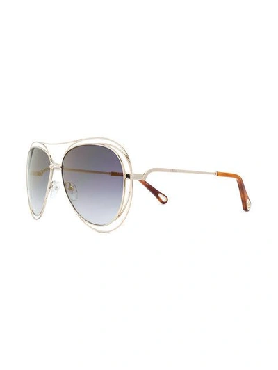 Shop Chloé Carlina Sunglasses In Metallic