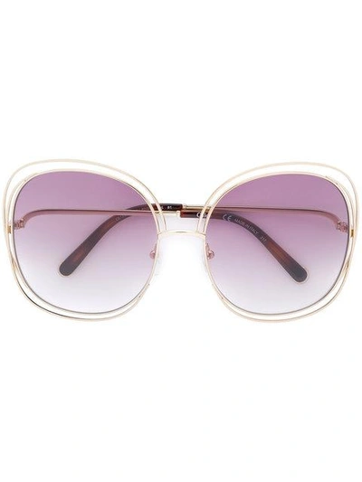 Shop Chloé Carlina Sunglasses In Metallic