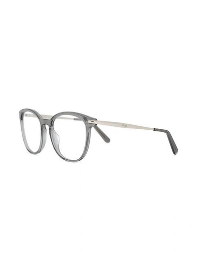 Shop Chloé Rounded Glasses In Grey