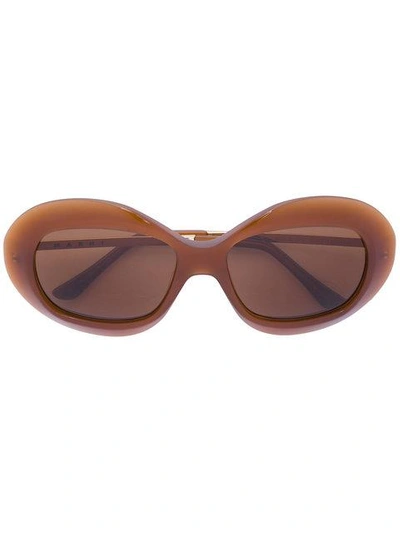 Shop Marni Eyewear Runway Acetate Sunglasses In Brown