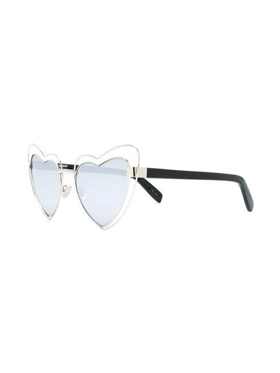 Shop Saint Laurent New Wave 181 Loulou Sunglasses In Metallic