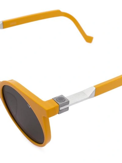 Shop Vava Round Frame Pointed Sunglasses In Yellow