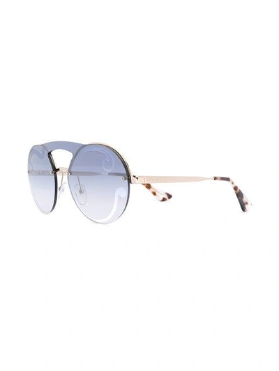 Shop Prada Oversized Frameless Sunglasses In Neutrals