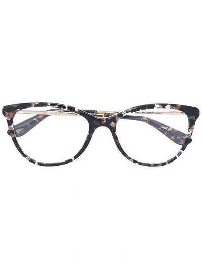 Shop Dolce & Gabbana Tortoiseshell Oval Glasses In Black