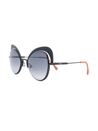 Shop Fendi Eyeshine Sunglasses In Black