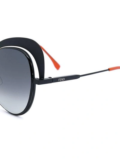 Shop Fendi Eyeshine Sunglasses In Black