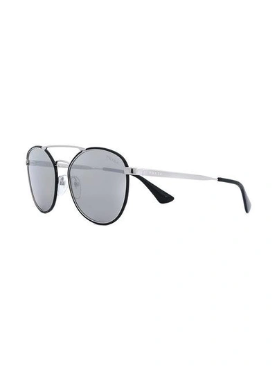 Shop Prada Round Aviator Sunglasses