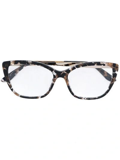 Shop Dolce & Gabbana Tortoiseshell Oversized Glasses In Brown