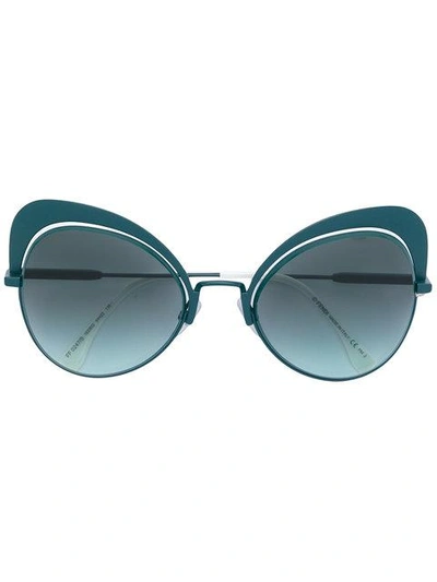 Shop Fendi Eyewear Oversized Cat Eye Sunglasses - Green