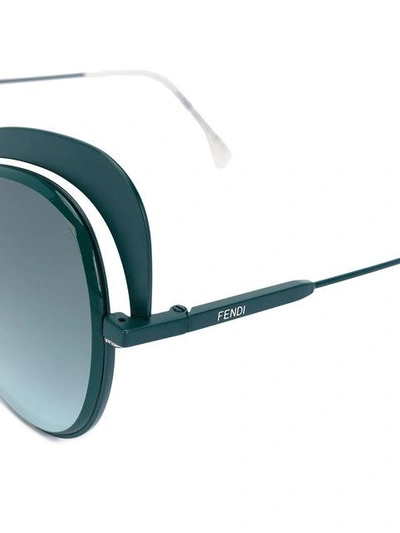 Shop Fendi Eyewear Oversized Cat Eye Sunglasses - Green