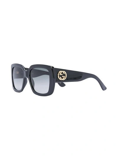 Shop Gucci Square Frame Sunglasses In Black