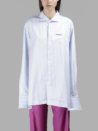 Misbhv Women's Light Blue Striped Oversize  Shirt