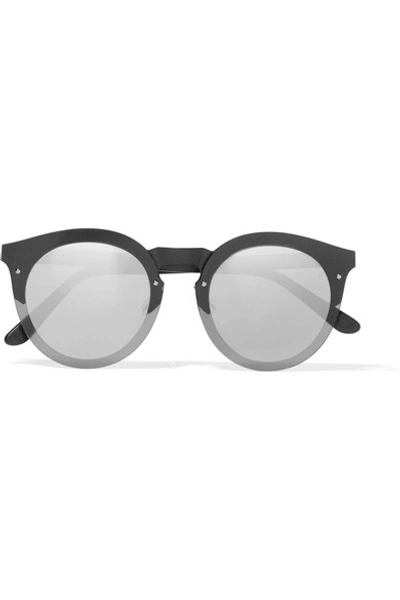 Shop Illesteva Palermo Round-frame Acetate Sunglasses In Black