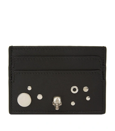 Shop Alexander Mcqueen Studded Skull Card Holder In Black