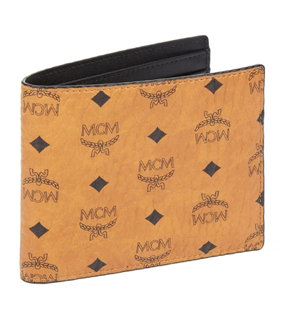 Shop Mcm Monogram Bifold Wallet In Beige