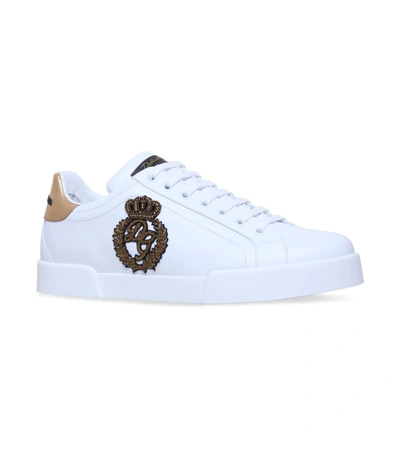 Shop Dolce & Gabbana Portofino Crown Sneakers In White