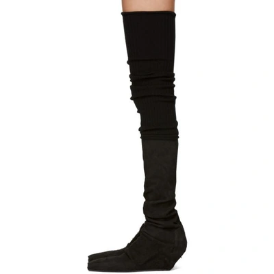 Shop Rick Owens Black Sock Stretch Over-the-knee Boots In 94 Black