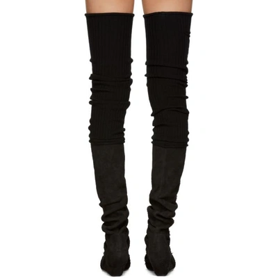Shop Rick Owens Black Sock Stretch Over-the-knee Boots In 94 Black