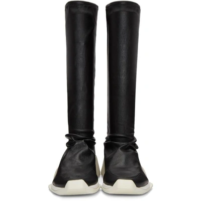 Shop Rick Owens Black Adidas Originals Edition Level Sock Runner Boots In 9111 Black/white