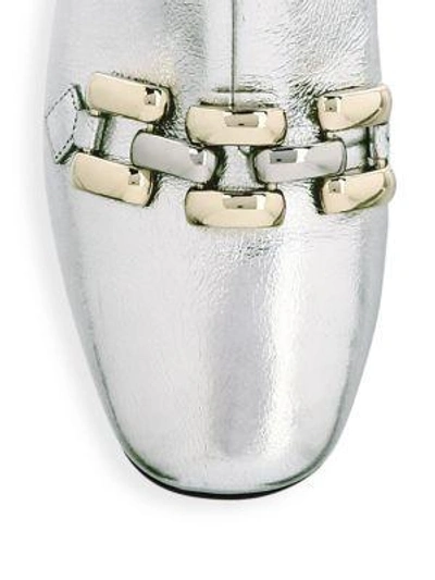 Shop Marc By Marc Jacobs Remi Chain Link Leather Booties In Silver
