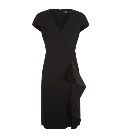 Shop Versace Zipped Ruffle Detail Dress In Black