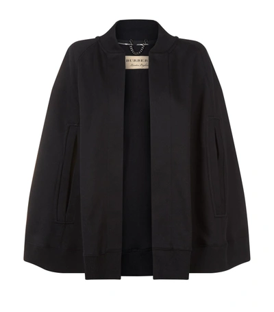 Shop Burberry Embroidered Jersey Cape In Black