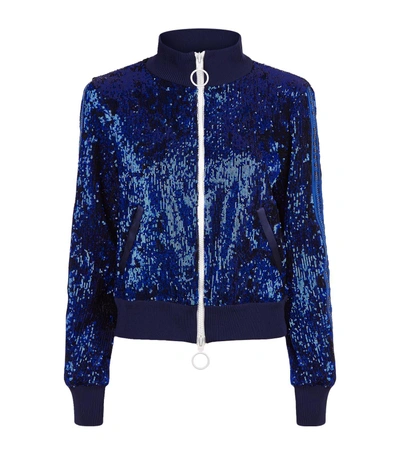 Shop Off-white Sequin Jacket In Blue