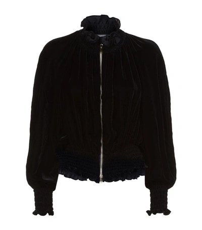 Shop Stella Mccartney Naomi Velvet Jacket In Black