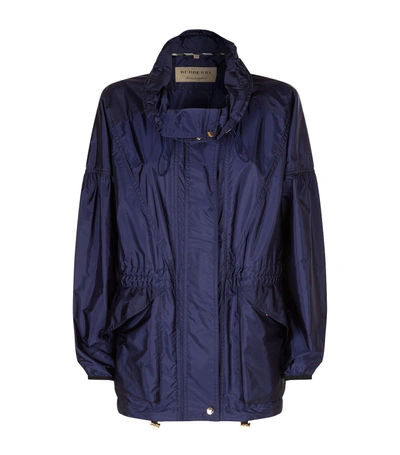 Shop Burberry Lightweight Packaway Hood Jacket In Blue