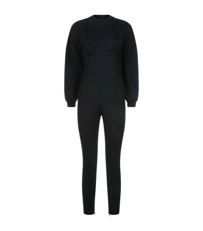 Shop Alexander Wang Hybrid Sweatshirt Bodysuit In Black