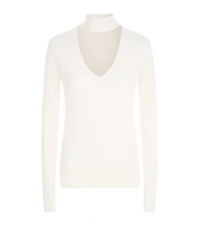 Shop Theory Choker V-neck Sweater In Ivory