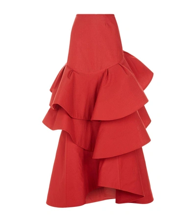 Shop Rosie Assoulin Lettuce Be Skirt In Red
