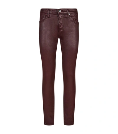 Shop Ag Coated The Legging Ankle Jeans In Red