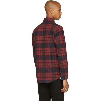 Shop John Elliott Red Check Flannel Shirt