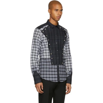 Shop Dolce & Gabbana Dolce And Gabbana Grey And White Check Western Shirt In S9000 Multi