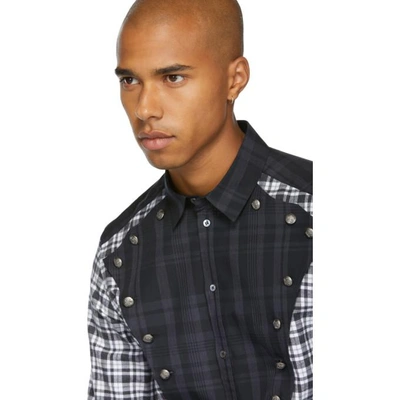 Shop Dolce & Gabbana Dolce And Gabbana Grey And White Check Western Shirt In S9000 Multi