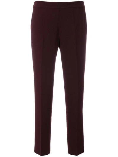 Shop Alberto Biani Cropped Elasticated Trousers - Red