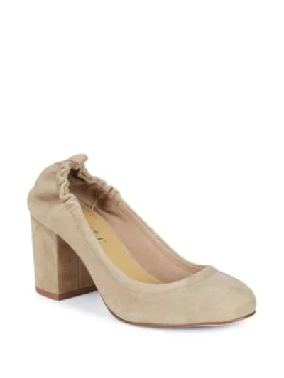 Shop Splendid Rosy Slip-on Suede Pumps In Taupe