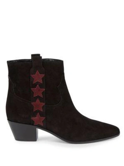 Shop Saint Laurent Star Suede Western Boots In Black
