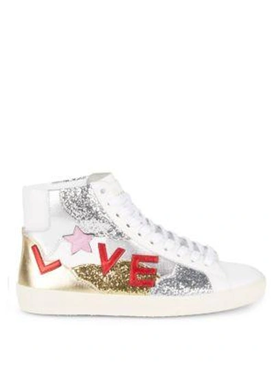 Shop Saint Laurent Love Sneakers In Multi