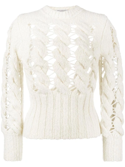 Shop Philosophy Di Lorenzo Serafini Loose Gauge Knitted Sweater - White